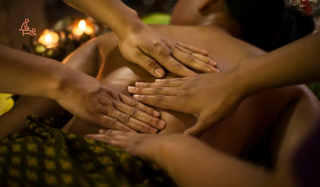 Four Hand Massage service in Gulshan performed by two therapists using synchronized techniques for deep relaxation and full-body wellness