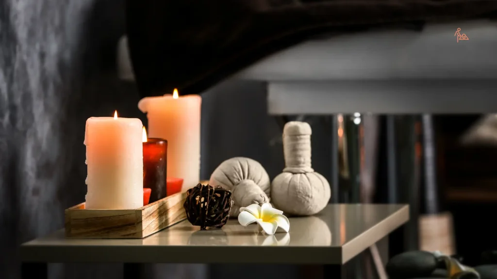 Professional massage equipment at the Best Spa in Gulshan including massage tables, hot stones, oils, towels, and spa therapy tools for relaxation and wellness
