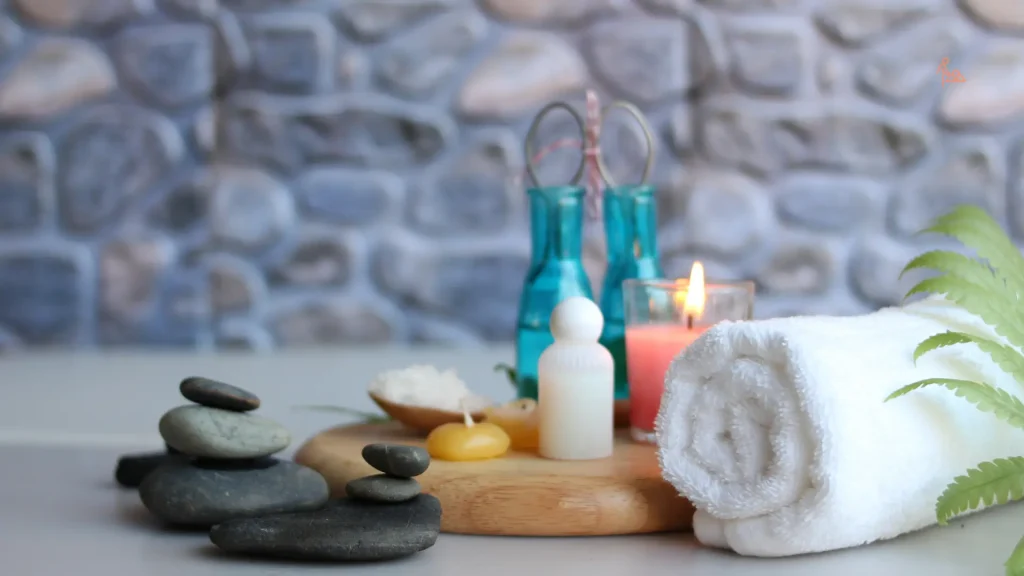 Professional massage equipment at the Best Spa in Gulshan including massage beds, hot stones, towels, oils, and spa therapy tools for complete wellness